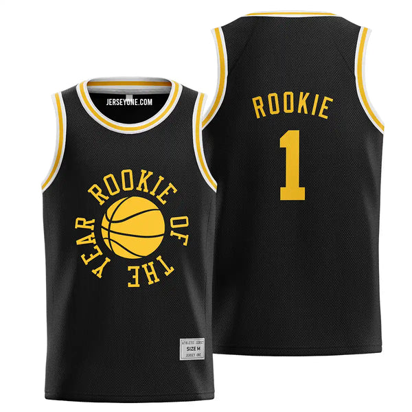 Black and Gold Rookie of The Year Basketball Jersey