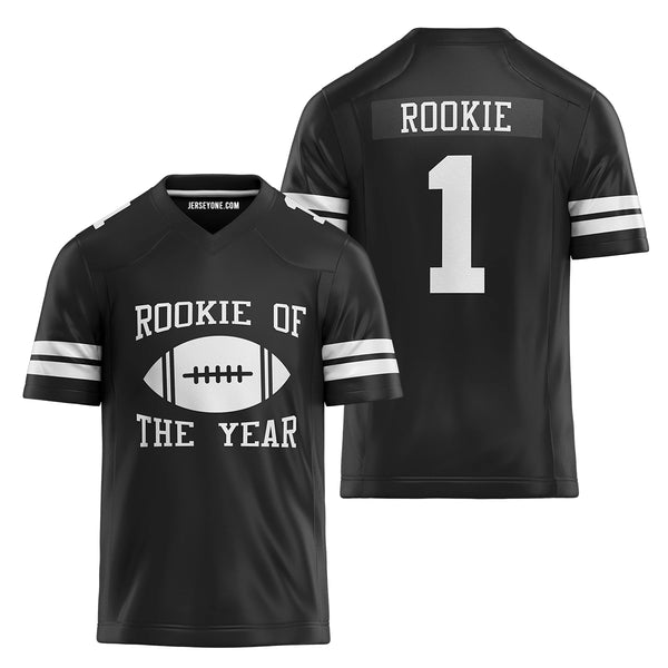 Black and White Rookie of The Year Football Jersey