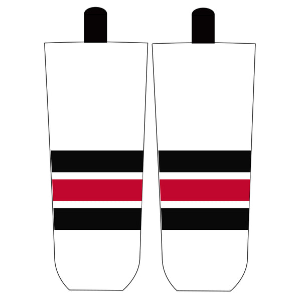 Clark Griswold White Black And Red Ice Hockey Socks