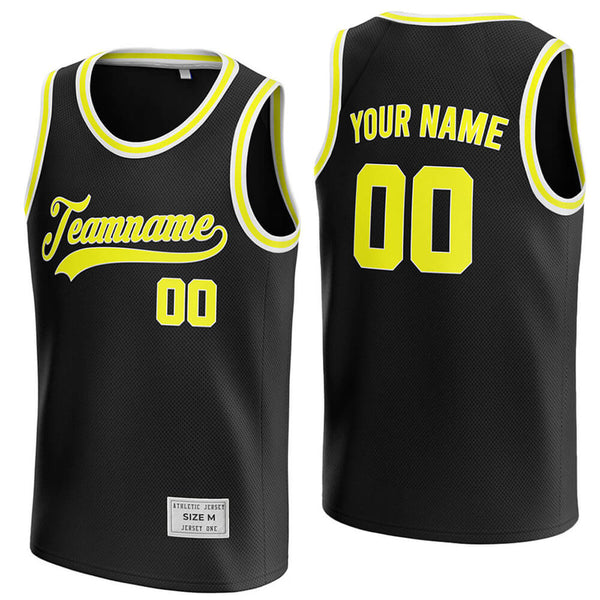 custom black and yellow basketball jersey