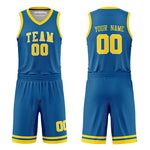 Custom Royal Blue and Gold Reversible Basketball Jersey