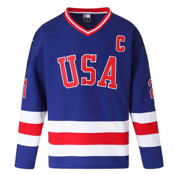 Mike Eruzione #21 1980 olympic team usa hockey apparel front
