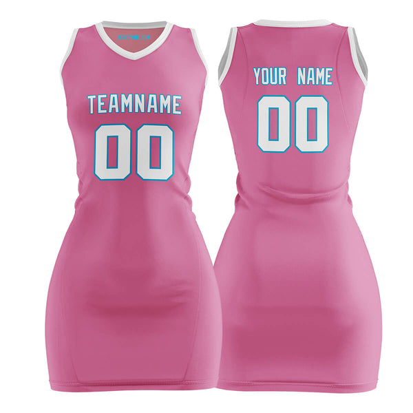 Custom Pink Basketball Jersey Dress for Women