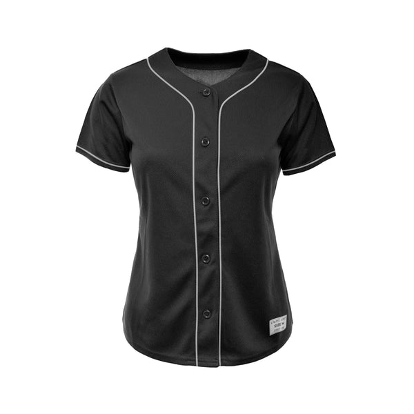 Women&#39;s Blank Black and White Baseball Jersey