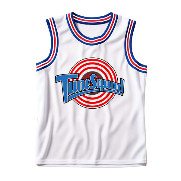 michael jordan 23 space jam tune squad movie basketball jersey front for kids