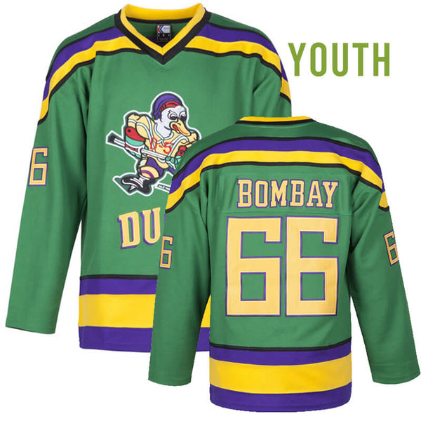 gordon bombay mighty ducks green jersey for youth kids boys