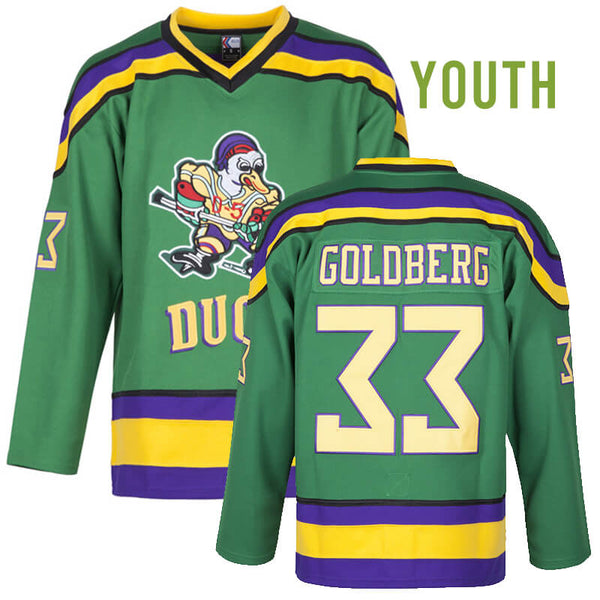 greg goldberg mighty ducks green movie hockey jersey for youth kids boys