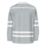 Blank Grey Hockey Jersey With Shoulder Yoke back