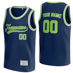 custom navy and green basketball jersey