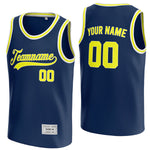 custom navy and yellow basketball jersey