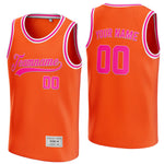 custom orange and deep pink basketball jersey