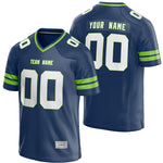 custom navy and green football jersey