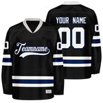 Custom Black and Navy Hockey Jersey