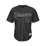Custom Sublimation Black Pinstripe Baseball Jersey