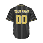 Custom Sublimation Black Pinstripe Baseball Jersey