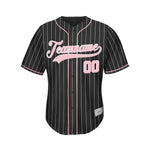 Custom Sublimation Black Pinstripe Baseball Jersey