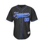 Custom Sublimation Black Pinstripe Baseball Jersey