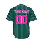 Custom Sublimation Deep Green Pinstripe Baseball Jersey