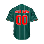 Custom Sublimation Deep Green Pinstripe Baseball Jersey