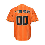 Custom Pinstripe Baseball Jersey Orange Black Sublimation Jersey One