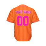 Custom Sublimation Orange Pinstripe Baseball Jersey