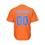 Custom Sublimation Orange Pinstripe Baseball Jersey