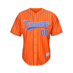 Custom Sublimation Orange Pinstripe Baseball Jersey
