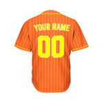 Custom Sublimation Orange Pinstripe Baseball Jersey