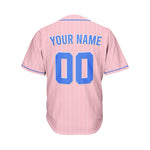 Custom Sublimation Pink Pinstripe Baseball Jersey
