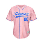 Custom Sublimation Pink Pinstripe Baseball Jersey