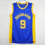 men's Drake Jimmy Brooks #9 Degrassi Community School Basketball Jersey in blue and yellow