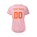 Women Custom Sublimation Pink Pinstripe Baseball Jersey