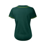 Women's Blank Deep Green And Yellow Baseball Jersey Jersey One