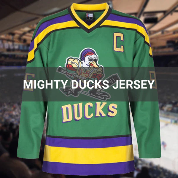 Youth Mighty Ducks Movie Ice Hockey Jersey White – Jersey Junkiez