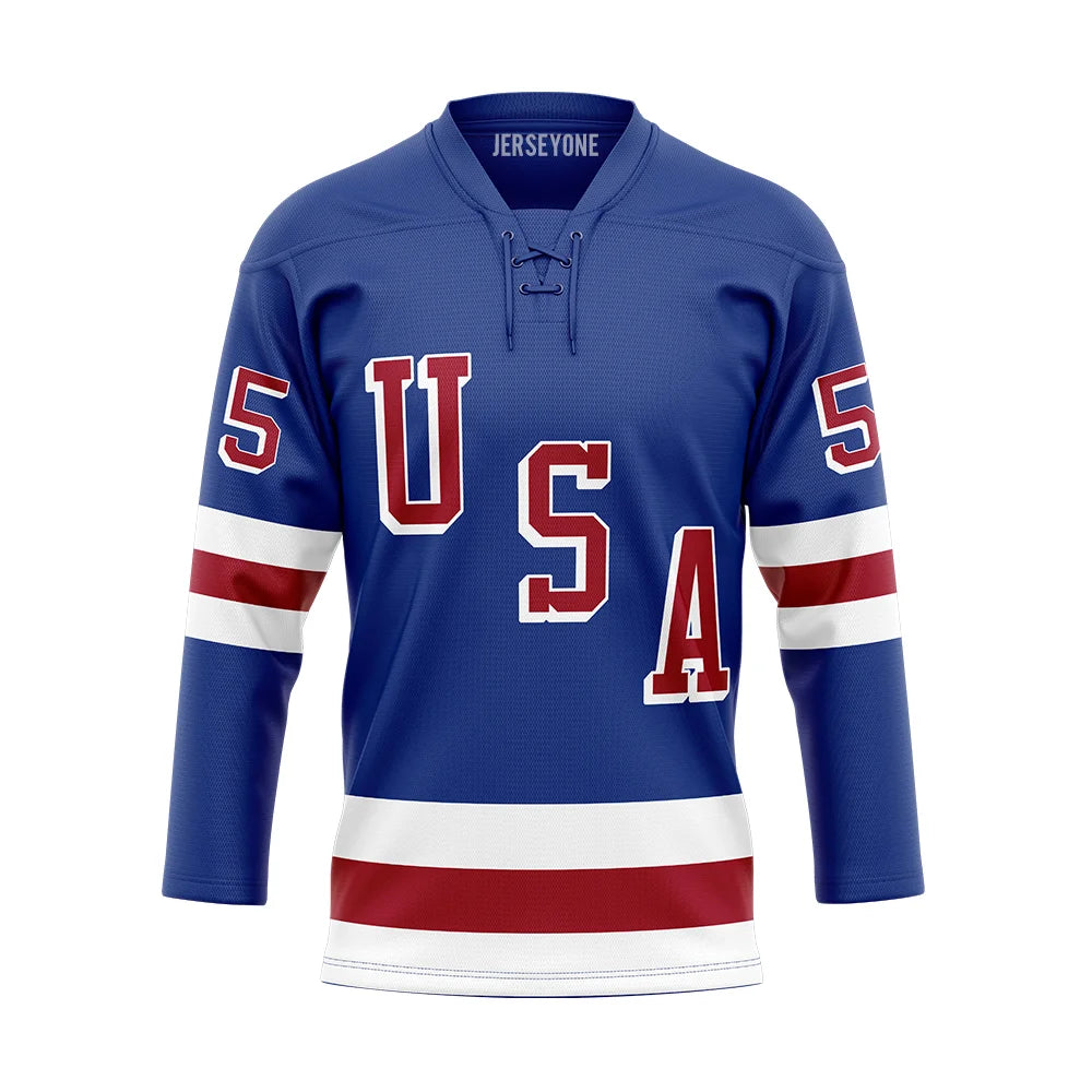 Herb Brooks Jersey - Vintage 1960 USA Hockey Jersey