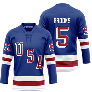 Herb Brooks Jersey - Vintage 1960 USA Hockey Jersey | Retro Uniform