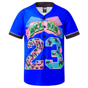 90s Bel Air 23 Printed Baseball Jersey