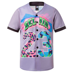 90s Bel Air 23 Printed Baseball Jersey