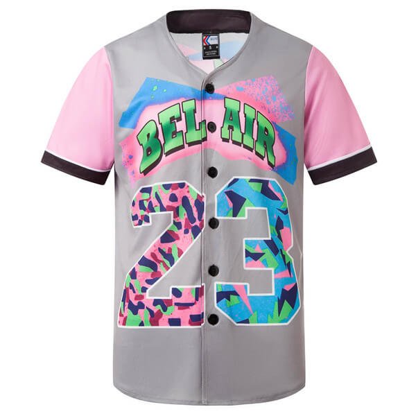 90s Bel Air 23 Printed Baseball Jersey Jersey One