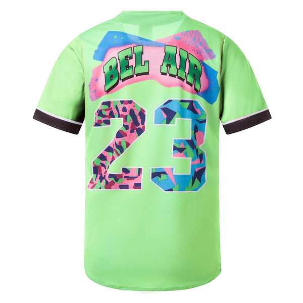 Men&#39;s Bel Air 23 Light Green Retro Baseball Jersey