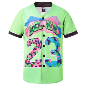 Men's Bel Air 23 Light Green Retro Baseball Jersey