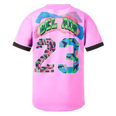 Women's Bel Air 23 Light Pink Button Down Baseball Jersey