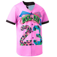 Women's Bel Air 23 Light Pink Button Down Baseball Jersey