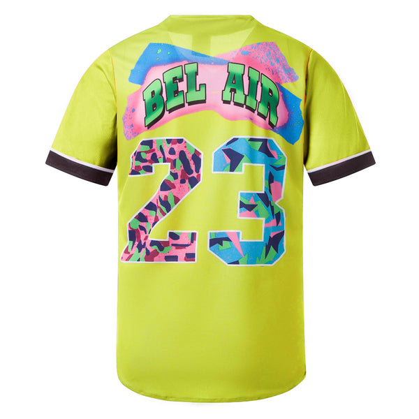 Unisex Bel Air 23 Full Button Baseball Jersey for Party