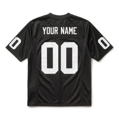 Vintage Style Custom Black Football Jersey - Two-Piece Front Cut Mesh Jersey