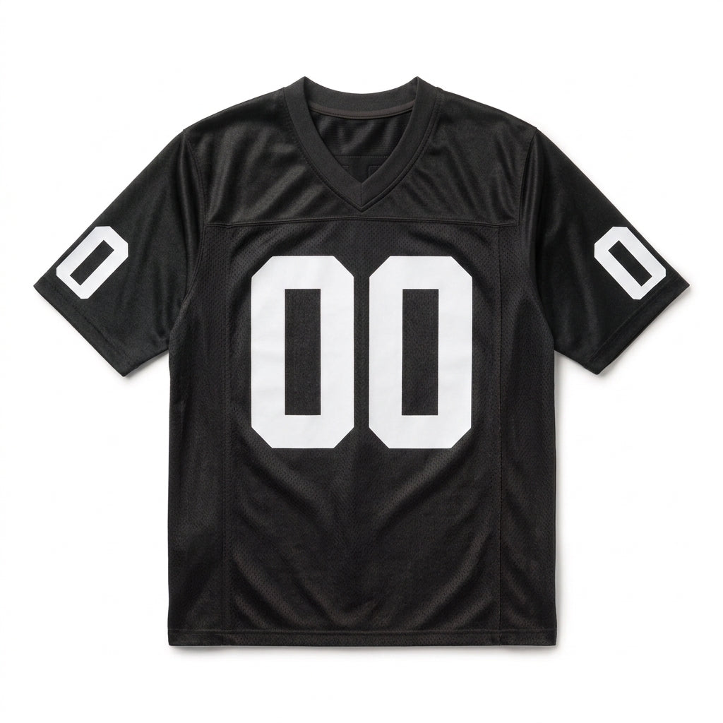 Vintage Style Custom Black Football Jersey - Two-Piece Front Cut Mesh Jersey