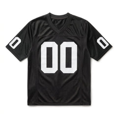 Vintage Style Custom Black Football Jersey - Two-Piece Front Cut Mesh Jersey