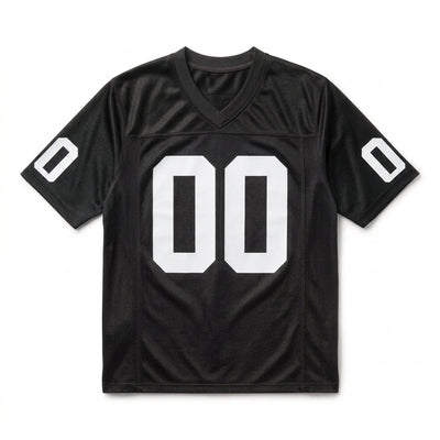 Vintage Style Custom Black Football Jersey - Two-Piece Front Cut Mesh Jersey
