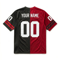 Vintage Style Custom Black Football Jersey - Two-Piece Front Cut Mesh Jersey
