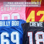 Collection of customized team football jerseys in multiple colors, featuring professional embroidery craftsmanship thumbnail